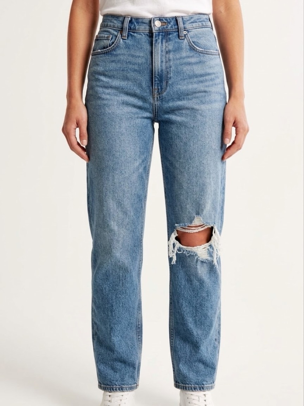 Abercrombie Curve Love Ankle Straight‎ Ultra High Rise Distressed Jeans 29 8R